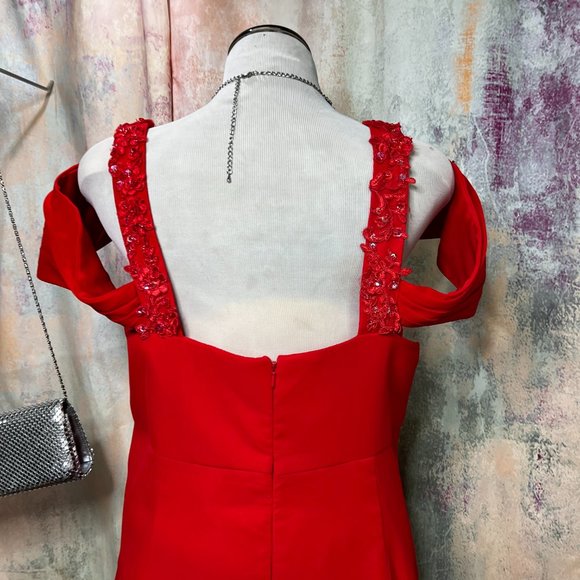 📌JJs House Glamorous Beaded off Shoulder Sleeves Prom - Ball - Evening Gown - Picture 9 of 16